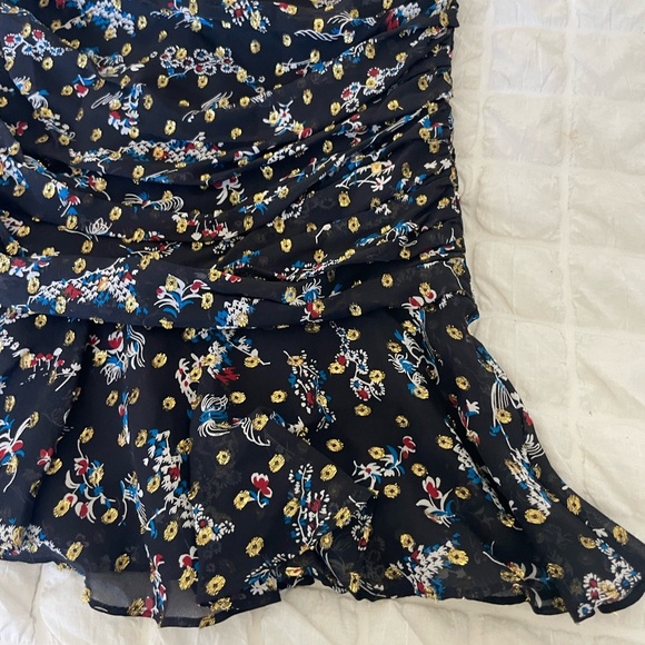 Veronica Beard Black Floral Metallic Long Sleeve Dress - Picture 10 of 14